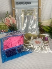 Pink Gold Party Decor Bundle Balloons Confetti Foil Fringe Curtains Decorations