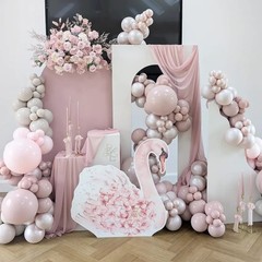 Pearl Dusty Pink Balloon Arch, Boho Double Blush Pink Pearl White Balloons, N…