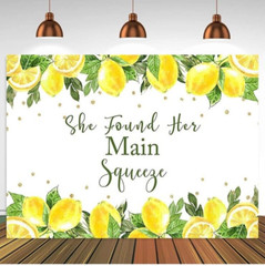 Mocsicka She Found Her Main Squeeze Backdrop Lemon Bridal Shower Lemonade Bac…