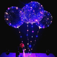 10PCS LED Light Up Balloons Clear Helium Bubble Glow With String For Party Decor