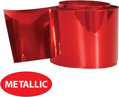2 Piece 200 FT Red Metallic Plastic Streamers for Birthday Party, Patriotic Supp