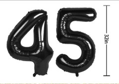 45TH Birthday Party Decorations Supplies Black/Gold/Red/White 16in blackHappy 45