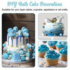 115 PCS Mini Balloon Cake Toppers – Foam Ball Cupcake Picks for Birthday, Weddin