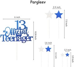 Glittery Royal 13th Birthday Cake Topper Set – Personalized Party Decor