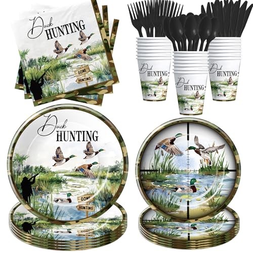 Duck Hunting Party Decorations Tableware – Mallard Theme One Luck Duck Hunting