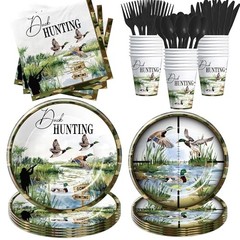 Duck Hunting Party Decorations Tableware – Mallard Theme One Luck Duck Hunting