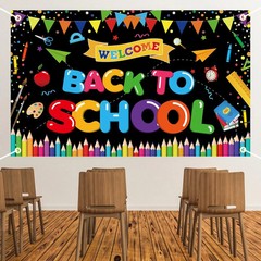 Back to School Decorations, Large Size Welcome Back to School Backdrop Welcome t