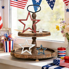 4th of July Table Decorations, Red White Blue Stars Decorations Set of 4, Ret…