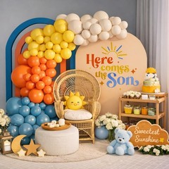 Here Comes the Son Balloon Arch Garland Kit 149pcs for Retro Sun Baby Shower …