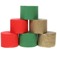 6 Pcs Paper Crepe Streamers Decorative Streamers for Christmas Birthday Party