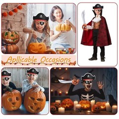 36 Pcs Funny Pirate Party Set- Pirate Kids’ Party Cosplay Supplies Include 12…