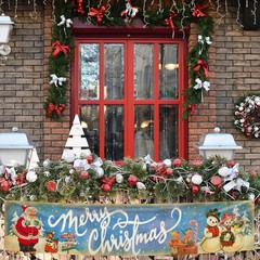 Vintage Christmas Decorations Merry Christmas Banner Vintage Santa Claus Snowman
