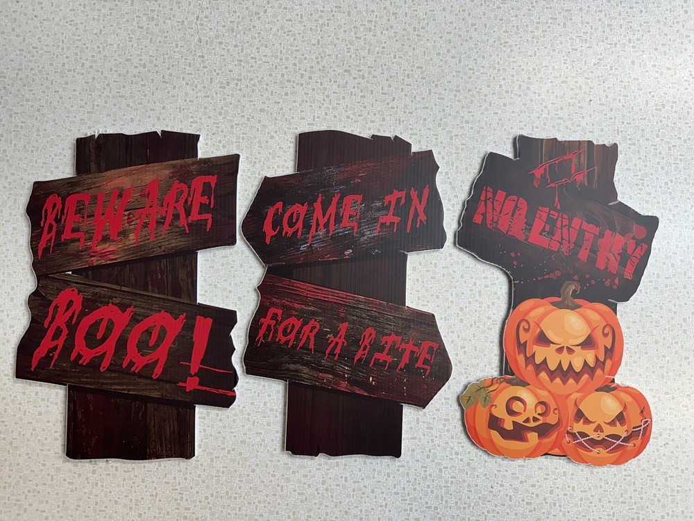 15 PACK! Halloween Yard Signs, 12″ Outdoor Haunted House Lawn Decorations Stakes