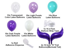 Mermaid Tail Arch Purple Magenta Confetti Filled Balloons 16ft Garland Kit