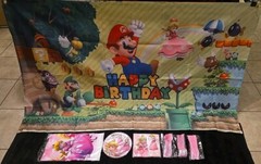 Princess Peach & Friends Party Set, 3x5FT w/ Party Decor & Access for 10