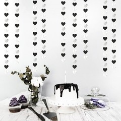 Eco-Friendly 52ft Heart Garland in Black & Silver – Hang for Every Occasion