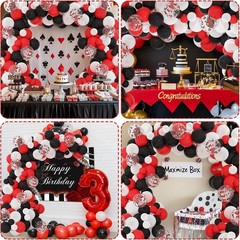 129pcs Red Black White Balloons Confetti Garland Arch Kit for Graduation BBQ …