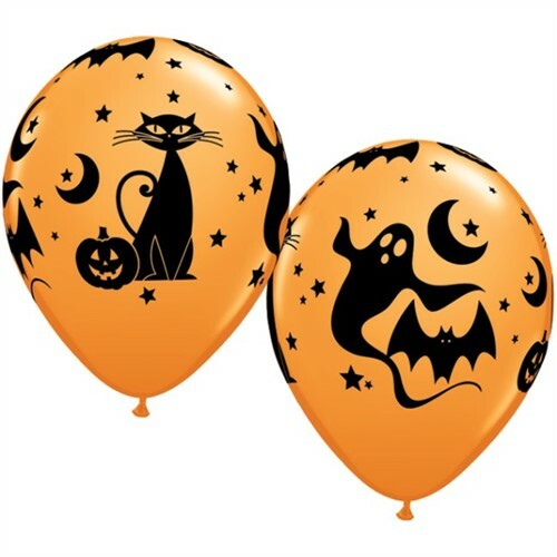 Halloween Fun & Spooky 11-inch Qualatex Balloons 25 Pack Halloween Balloons