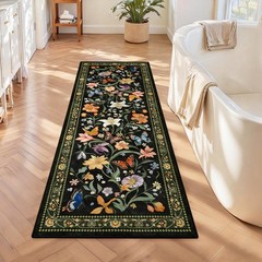 2×6 Runner Rug for Hallways Non Slip, Washable 2′ x 6′ (Rectangular), Black