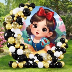 Round Baby Snow White Backdrop Cover Birthday Party Background Photo Booth Props