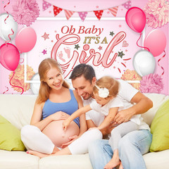 Baby Shower Party Backdrop Decorations, Large Durable Fabric Made Baby Shower Ba