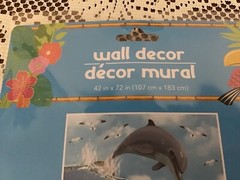 Dolphin Under Sea Tropical Scene DOOR COVER Party Wall Decor Poster