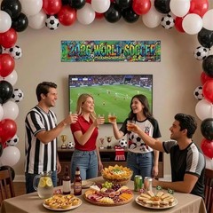 2026 World Cup Banner, 2026 Soccer Party Wall 48×9 inches, color_name09