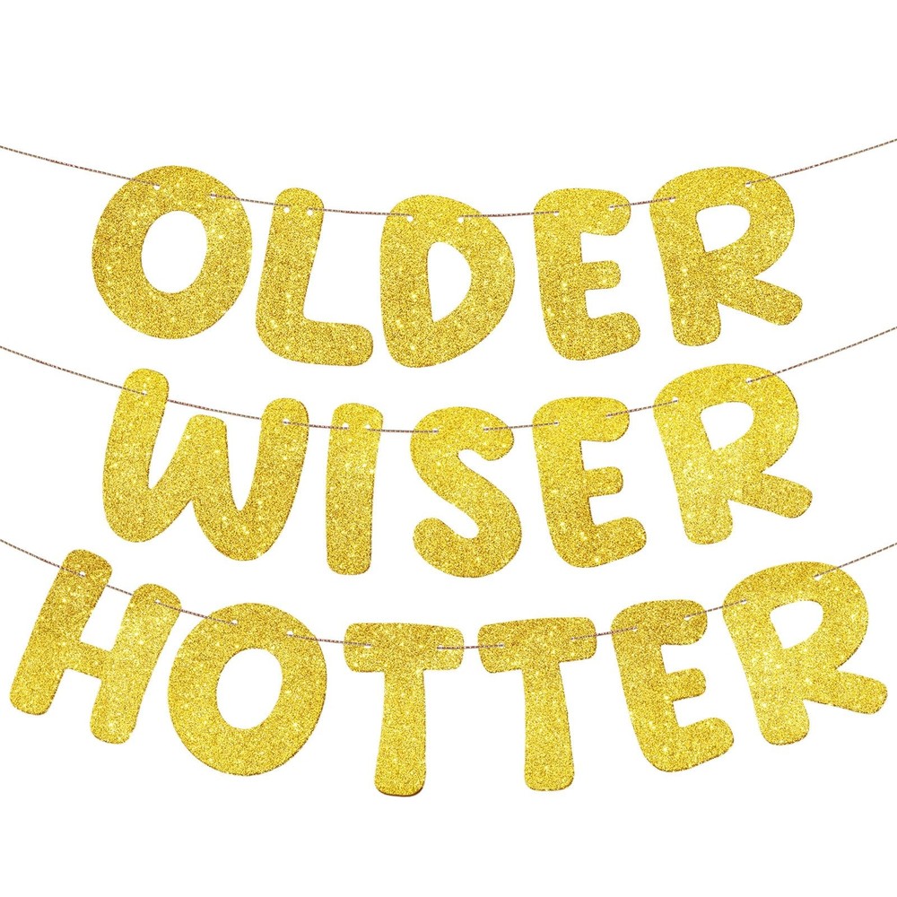 Fulmoon Set of 3 Pre Strung Older Wiser Hotter 7.22 ft x 6.3 inches, Gold