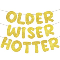 Fulmoon Set of 3 Pre Strung Older Wiser Hotter 7.22 ft x 6.3 inches, Gold