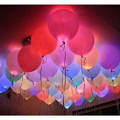 LED Balloons Flashing, 200 Pack, 8 Colors Light Up Balloons, Lasts 12-24 Hours..