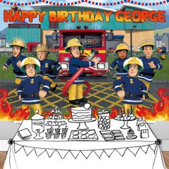 Fireman Sam Personalised Custom Birthday Banner Backdrop Party Decor Gift