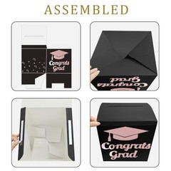 Rose Gold Cardboard Graduation Money Box Foldable
