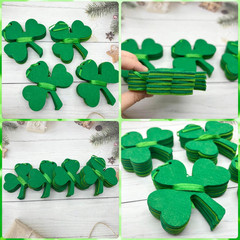 4 Pack Felt Shamrock Garland Banner St. Patrick’S Day Decorations NO DIY Green S