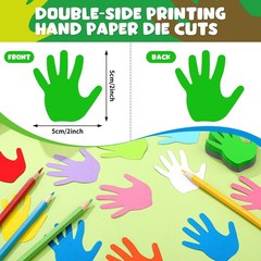 Small Hand Cutouts Paper 2 Inch Assorted Color Handprint Board Decor 600 PCS