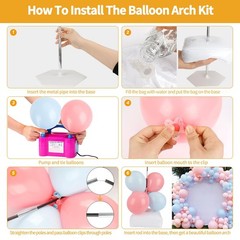 Balloon Arch Kit and Balloon Pump, 10Ft Wide Adjustable Balloon Arch Stand