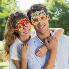 Happy Hanukkah Festive Paper Glasses 6pcs Set, Fun Photo Booth, Hanukkah Party