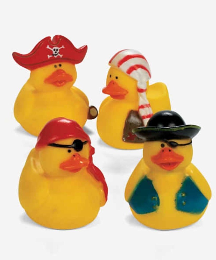 Dozen 12 Classic Pirate Rubber Ducks! Party Ducks 2×2″ New In Packaging!