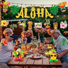 Luau Party Decorations, Hawaiian Party Decorations with Aloha Banner Hanging …