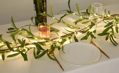 6FT Olive Garland with Lights with Timer Prelit Garland Fairy Lights Christmas