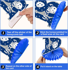 8Pcs 18Th Birthday Decorations Table Centerpiece Party Supplies, Blue Silver Hap