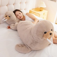 Realistic Walrus Plush Pillow Soft Stuffed Sea Animal Cushion Multiple Sizes