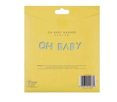 Baby Shower Banner By Table Fun Oh Baby 6.5 FT Banner Pastel Green Brand New