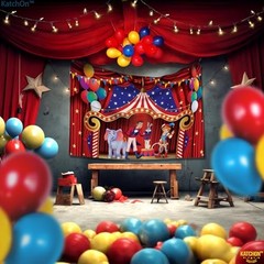 , XtraLarge, Circus Banner – 72×44 Inch | Circus Theme Party Decorations,