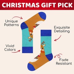 4 Pairs Christmas Socks For Teens Holiday Gift Boys Girl With Card Xmas Stocking