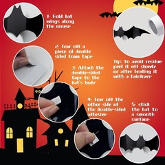 60PCS Halloween Decorations, 4 Different Sizes Realistic Waterproof PVC Black…