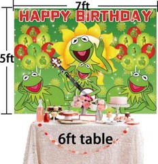 Kermit the Frog Birthday Party Supplies Backdrop Banner Birthday Gift 7x5ft