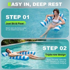 Inflatable Pool Floats Adult, 2 Pack Thick Pool Floaties Heavy Duty, Non-Stic…