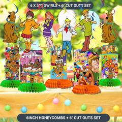 scooby doo 22pc Tableware plate cups party supplies decoration balloons birthday