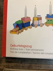 Goki Wooden Birthday Train, Interchangeable Numbers 1-6, Candles Not Included