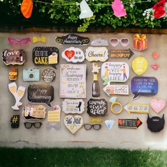 Anniversary Photo Booth Props – 41-pc Photobooth Kit with 8 x 10-Inch Sign, 6…